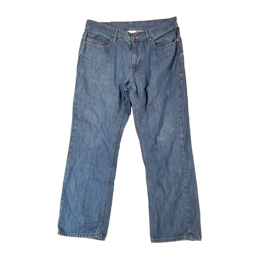 Perry Ellis Jeans Men 34 Blue Slim Straight Denim 100% Cotton 90s Retro 5-Pocket